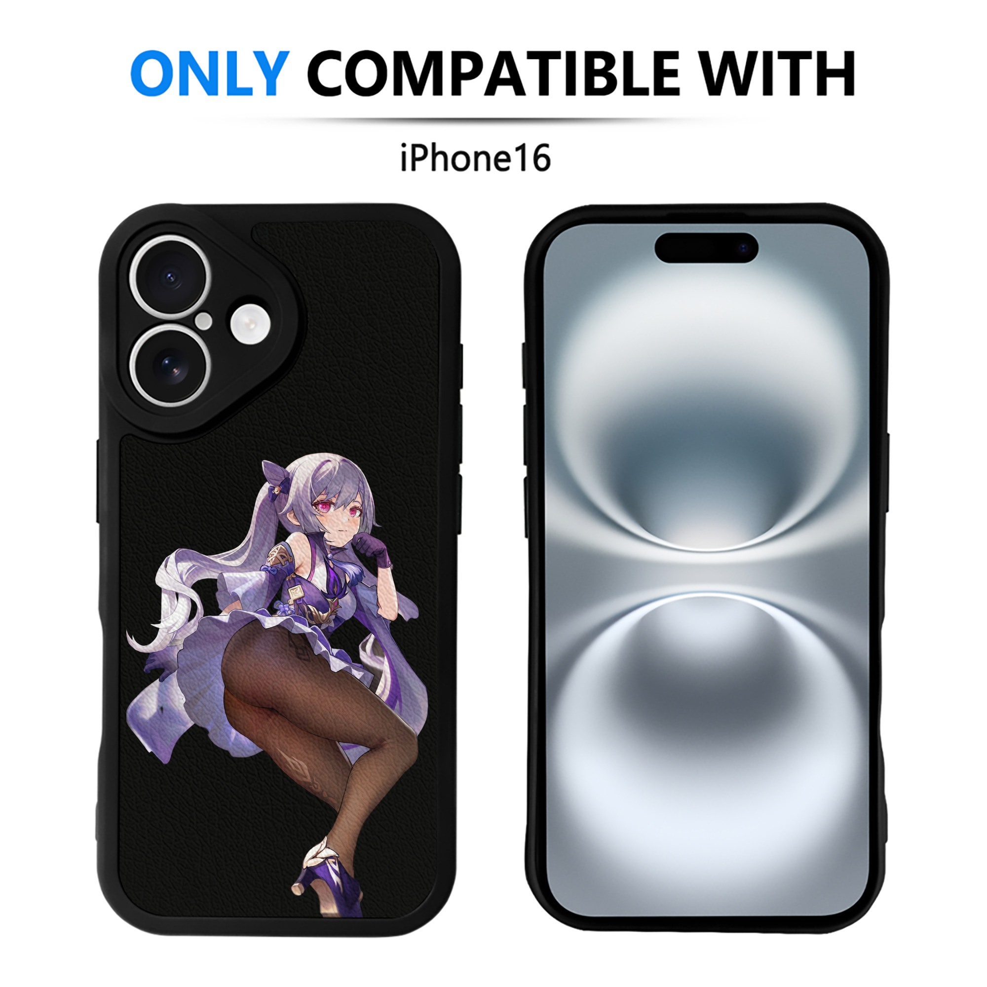 げんし神 刻晴 こくせい genshin Kokusei 【iPhone 16シリーズ対応】シリコンスマホケース（レザー調） 材質：シリコン